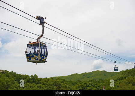 L'île de Lantau, HONG KONG - 1 juillet : téléphérique Ngong Ping 360 sur l'île de Lantau. 1er juillet 2014 à Hong Kong Banque D'Images