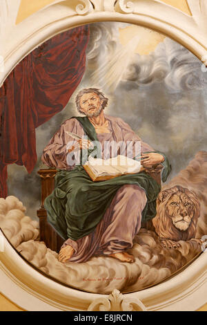 Peinture représentant saint Marc évangéliste dans Nativita Beata Vergine Maria church Banque D'Images