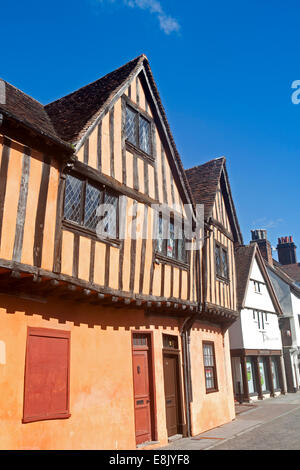 La jonction de bâtiments historiques médiévales sur Silent Street, Ipswich, Suffolk, Angleterre Banque D'Images