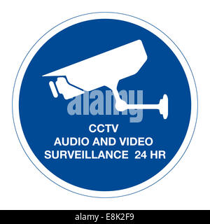 Surveillance audio et vidéo en circuit fermé 24 heures, signer, vector Banque D'Images