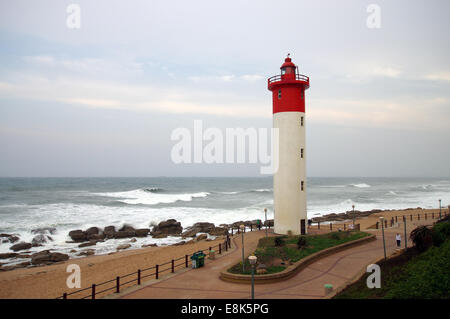 Phare à Umhlanga Rocks près de Durban, Afrique du Sud Banque D'Images