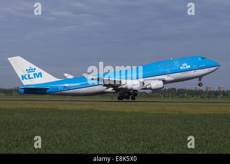 KLM Royal Dutch Airlines Boeing 747 départ Banque D'Images