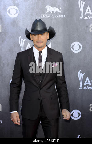 49e Assemblée Academy of Country Music Awards at MGM Grand Resort and Casino Las Vegas avec : Tim McGraw Où : Los Angeles, California, United States Quand : 06 Avr 2014 Banque D'Images