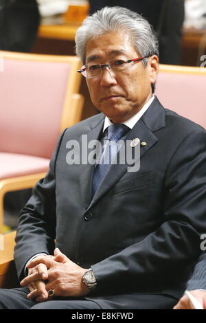 Tokyo, Japon. 9 octobre, 2014. JOCTsunekazu : Takeda Japon Délégation de 2014 Jeux Asiatiques d'Incheon visiter le ministère de l'éducation, de la Culture, des Sports, des sciences et de la technologie à Tokyo, au Japon . Banque D'Images