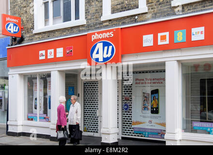 Boutique Phones 4u fermée après aller dans l'administration. Maidstone, Kent, Angleterre, Royaume-Uni, Angleterre Banque D'Images