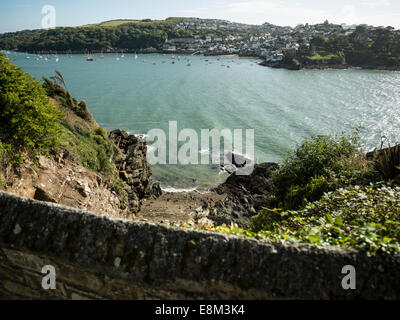 Une vue de Polruan de Fowey. Banque D'Images