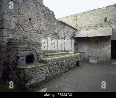 L'Italie. Pompéi. Villa des Mystères. Construit dans la 2e BC et réformé époque impériale. Banque D'Images