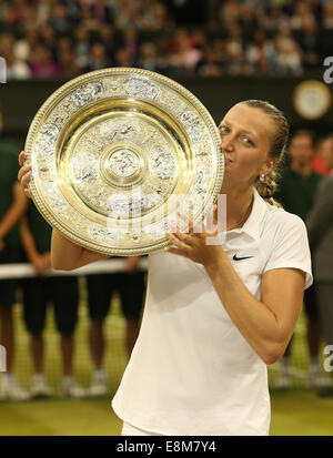 Petra Kvitova champion(CZE),2014 de Wimbledon, Londres, Angleterre. Banque D'Images