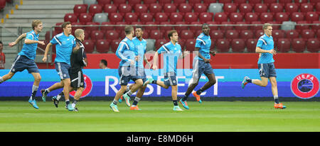 Varsovie, Pologne. 10 octobre, 2014. Équipe nationale de football allemande à Varsovie de train avant le championnat d'Europe 2016 contre la Pologne le qualificatif 11 octobre. équipe warm-up, Crédit : Action Plus Sport Images/Alamy Live News Banque D'Images