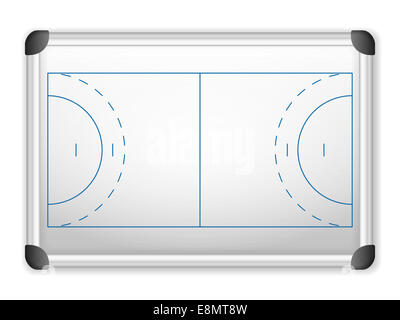 Plan du champ de sport sur tableau blanc. Banque D'Images