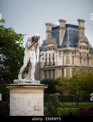 Les vues externes du Louvre et le palais des Tuileries et les parcs environnants, Paris, France Banque D'Images