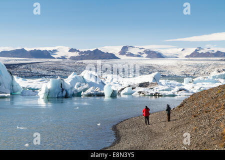 Lagune glaciaire du Jökulsárlón, Islande Banque D'Images