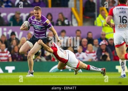 Manchester, UK. Oct 11, 2014. La grande finale de la ligue de rugby. Wigan Warriors contre St Helens. St Helens fullback Paul Wellens. Credit : Action Plus Sport/Alamy Live News Banque D'Images