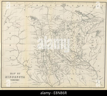 MINNESOTA 1856 Carte du territoire du Minnesota Banque D'Images