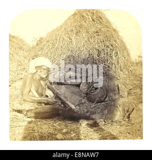 Cette illustration de 1862 de Weld représente un vendeur de toddy indien, un ouvrier traditionnel qui récoltait et vendait du vin de palme, donnant un aperçu de la culture indienne et de la vie quotidienne au XIXe siècle. Banque D'Images