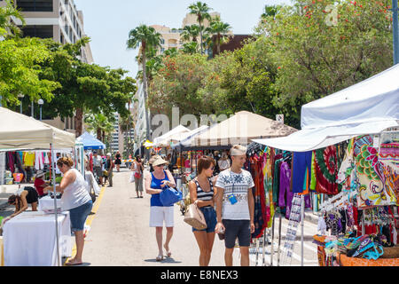 West Palm Beach Florida,Greenmarket,marché aux puces,fermiers,shopping shopper shopping magasins marché marchés achats vente, magasin de détail St Banque D'Images