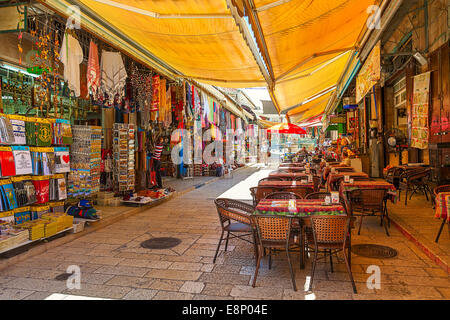 Bazar en vieille ville de Jérusalem, Israël. Banque D'Images