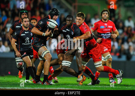 Toulouse, France. 12 octobre, 2014. Top14 Rugby Union, Toulouse, par rapport à Toulon. Yacouba Camara (st) : Action de Crédit Plus Sport Images/Alamy Live News Banque D'Images