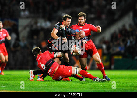 Toulouse, France. 12 octobre, 2014. Top14 Rugby Union, Toulouse, par rapport à Toulon. Gurthro Steenkamp (st) : Action de Crédit Plus Sport Images/Alamy Live News Banque D'Images