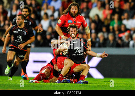 Toulouse, France. 12 octobre, 2014. Top14 Rugby Union, Toulouse, par rapport à Toulon. Maxime Médard (st) : Action de Crédit Plus Sport Images/Alamy Live News Banque D'Images