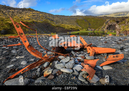 Naufrage sur une plage de la péninsule de Snæfellsnes dans l'ouest de l'Islande Banque D'Images
