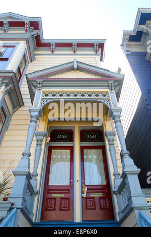 Portes à résidences dans Lower Pacific Heights, à San Francisco, Californie Banque D'Images