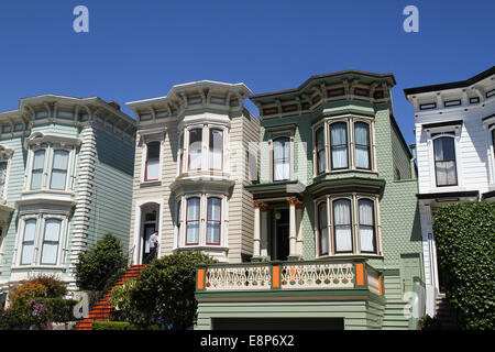 L'architecture victorienne, Lower Pacific Heights, San Francisco Banque D'Images