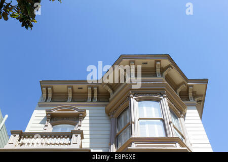 Détail d'une maison victorienne au Lower Pacific Heights, à San Francisco, Californie Banque D'Images