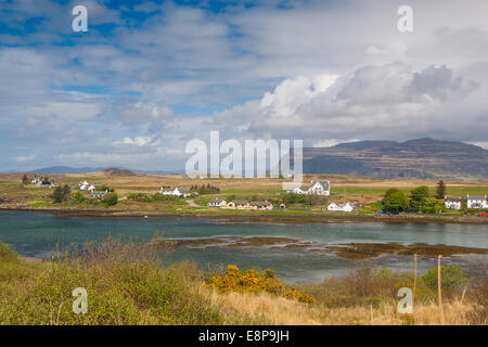 Vue d'un village éloigné appelé village Bunessan, Isle of Mull, ARGYLL & BUTE, Ecosse UK Banque D'Images