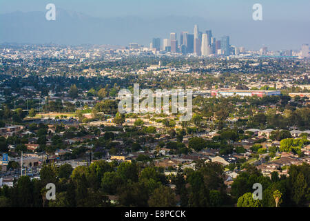 Vue de la région de Los Angeles à partir de Baldwin Hills un panorama, L.A., Californie, USA Banque D'Images