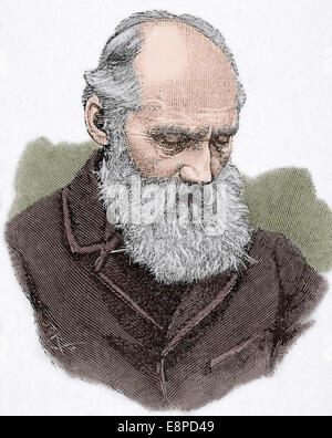 William Thomson, 1er baron Kelvin (1824 -1907). Physicien et mathématicien britannique. La gravure. De couleur. Banque D'Images