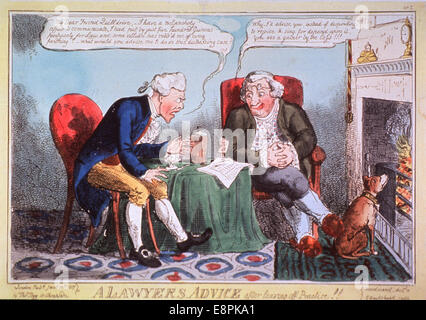 Créateur : George Cruikshank Description physique : 1 : impression, gravure couleur ; 26 x 36 cm. Description : Deux hommes sont Banque D'Images