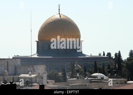 Vue vers le Dôme du Rocher à Jérusalem-Est Banque D'Images