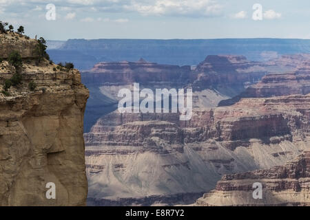 Personne (sur le coin supérieur gauche) en observant le Grand Canyon. Le Parc National du Grand Canyon, Arizona, USA Banque D'Images