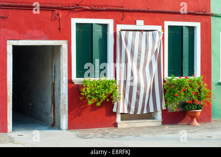 Détail à Burano, une île pleine de couleurs dans la lagune près de Venise Banque D'Images