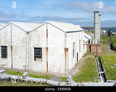 La station de pompage, Scapa Flow Visitor Center and Museum, Hoy island, îles Orcades, en Écosse. Banque D'Images