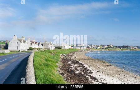 Pierowall, le principal village de Westray, une petite île de l'archipel des Orcades, îles Orcades, en Écosse. Banque D'Images