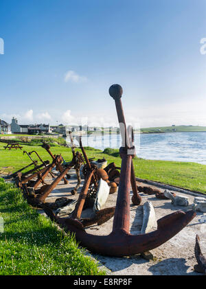 Pierowall, le principal village de Westray, une petite île de l'archipel des Orcades, îles Orcades, en Écosse. Banque D'Images