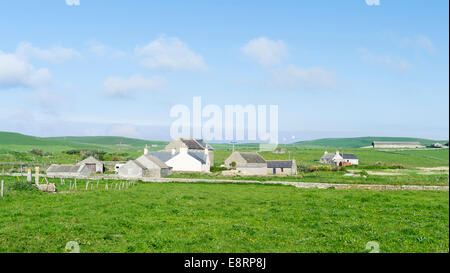 Pierowall, le principal village de Westray, une petite île de l'archipel des Orcades, îles Orcades, en Écosse. Banque D'Images