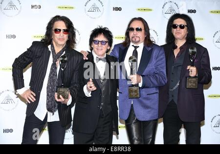 29e assemblée annuelle Rock and Roll Hall of Fame de la cérémonie au Barclays Center de Brooklyn avec : Paul Stanley, Peter Criss,Gene Simmons et Ace Frehley Où : New York, New York, United States Quand : 10 Avr 2014 Banque D'Images