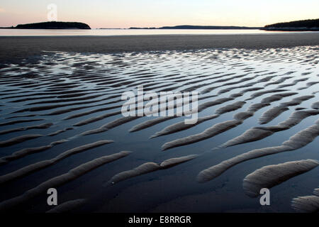 Zone intertidale de New River Beach Provincial Park - New River Beach, New Brunswick, Canada Banque D'Images