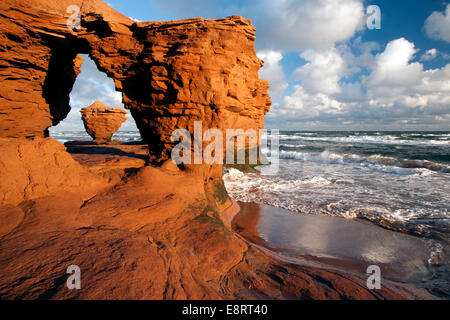 Les piles de la mer à Thunder Cove - Prince Edward Island, Canada Banque D'Images