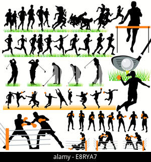 Jeu de silhouettes Sport Banque D'Images