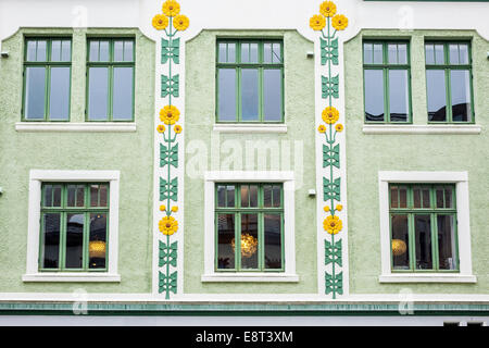 Une façade de l'immeuble Art Nouveau Alesund en Norvège Banque D'Images