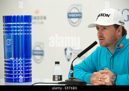 La London Golf Club, Ash, au Royaume-Uni. 14Th Oct, 2014. La Volvo World Match Play Golf Championship. Champion Graeme McDowell (NIR) au matin, conférence de presse. Credit : Action Plus Sport/Alamy Live News Banque D'Images