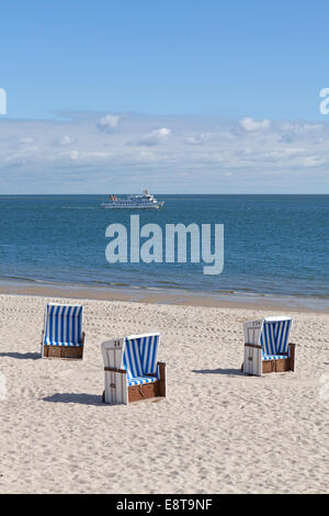 Beach Hoernum, l'île de Sylt, Schleswig-Holstein, Allemagne Banque D'Images