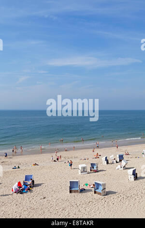 Plage, Kampen, l'île de Sylt, Schleswig-Holstein, Allemagne Banque D'Images