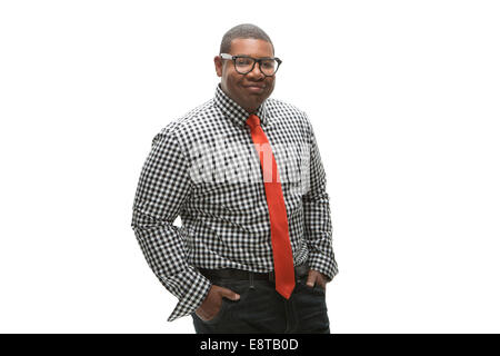 Black businessman smiling Banque D'Images