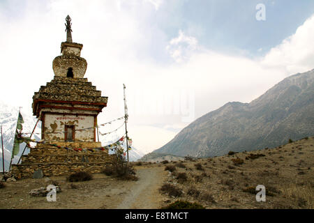 Nepali Gompa, près de Manang, Népal Banque D'Images