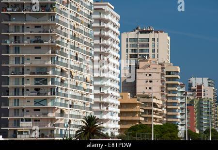 Espagne Catalogne. Platja d'Aro sur la Costa Brava côte. Septembre 2014 holiday resort construit à cet effet à partir des années 1970 sur la Costa Banque D'Images